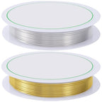 2pcs 20 Gauge Copper Wire for Jewelry Making, 0.8mm Metal Bendable Wire, 17.06 Feet Flexible Craft Wire for Home Decor, Sculpture, DIY - Silver, Gold