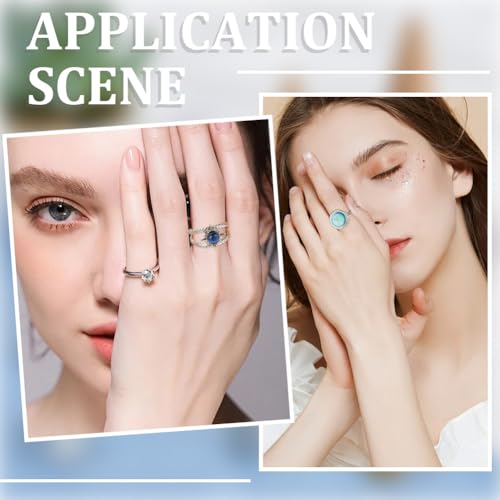 SUNNYCLUE 1 Box 16Pcs 4 Style Stainless Steel Ring Bezels Blank Cabochon Rings Silver Metal Adjustable Open Finger Ring Base Tray Component with Round Pad for Jewelry Making Rings DIY Crafts Women - style: Ring 1