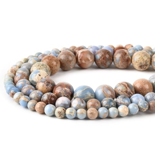 6mm Blue Violet Sea Sediment Imperial Jasper Round Gemstone Natural Stone Loose Beads for Jewelry Making Design Crafts 60 Pcs 15 Inch - color: Blue Violet, size: 6mm