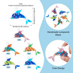 FASHEWELRY 5Pcs Large Lampwork Dolphin Charms Cute Glass Ocean Animals Penadants Rainbow Cartoon Sea Fish Charms for DIY Bracelet Jewelry Making - color: Multicolor Big Dolphin