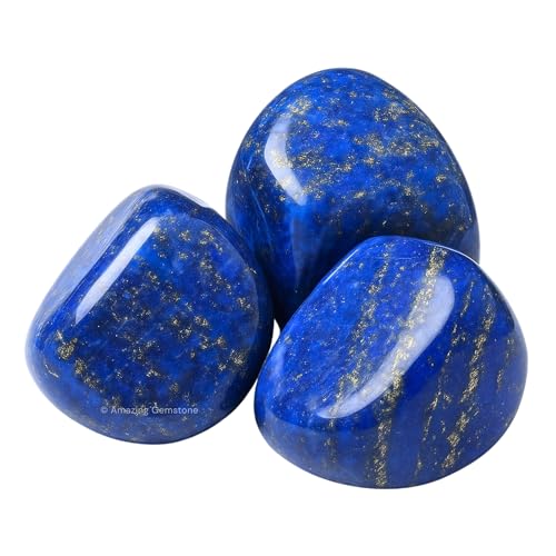 Amazing Gemstone Lapis Lazuli Crystal Tumbled Stones Polished Rocks - Natural Gem Stones for Healing - DIY Crystals for Protection (1 Piece) - color: Lapis Lazuli