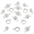 UNICRAFTALE 12 Sets Stainless Steel Snap Clasps Small Silver Snap Button Ball & Socket Snaps Clasps Fastener Clasp Connector Round Snaps Button Clasp for DIY Bracelets Jewelry Making - color: Silver