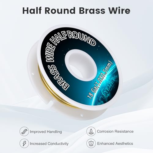 18 Gauge Brass Wire Half Round 1.02x0.51mm - 3.0 oz 75 Feet Jewelry Making, DIY Craft Metal Wire - color: 18 Gauge 1.0*0.5 mm, size: 3 oz brass wire