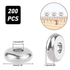 UNICRAFTALE About 200pcs Disc Spacer Beads 4mm Stainless Steel Flat Round Beads Metal Bead Spacers Finding for DIY Beading Jewelry Making, Hole 1.2mm - size: 1.2mm Hole