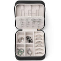 VLANDO Travel Jewelry Case, Small Travel Jewelry Organizer Box for Girls Women - Black - color: Black