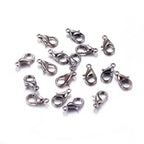 HDSupplies 100 Pieces - Lobster Clasps - Gunmetal Black - 12x6mm w/ 1.2mm Hole - color: Gunmetal Black, size: 12x6mm