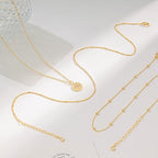 Layered Necklaces for Women, Dainty 14K Gold Plated Circle Peadant Chain Necklace Set Simple Paperclip Stacked Necklaces for Women Trendy Gold Jewelry - color: set2