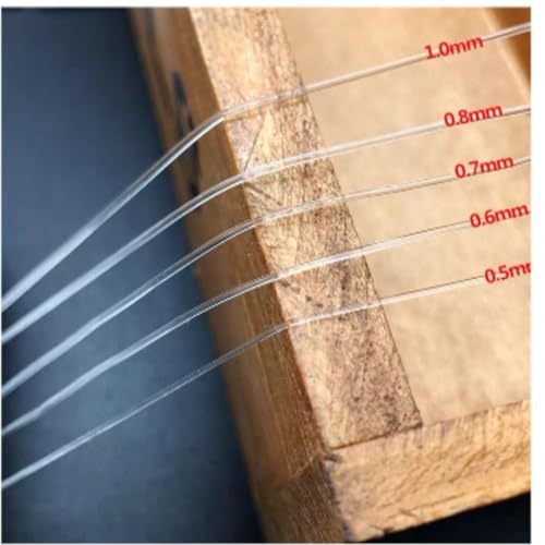 0.5mm Elastic String Cord,Sturdy Crystal Stretch String for Beading,Bracelets Jewelry Making,Necklaces,Fishing Rope and Crafts(328FT/Transparent White/S) - size: Small