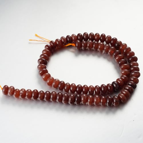5x8mm Natural Beads Rondelle Spacer Loose Beads for Jewelry Making DIY Crafts Design Handcraft Making 1 Strand 15.5"(Brown Jade) - color: Brown Jade