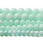 75PCS 10MM Natural Stone Amazonite Chalcedony Loose Beads for Jewelry Making DIY Bracelet Necklace 2 Strands - color: Amazonite Chalcedony, size: 10mm (2 strands)