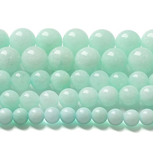 12MM 32PCS Natural Stone Amazonite Chalcedony Loose Beads for Jewelry Making DIY Bracelet Necklace 1 Strand - color: Amazonite Chalcedony, size: 12mm