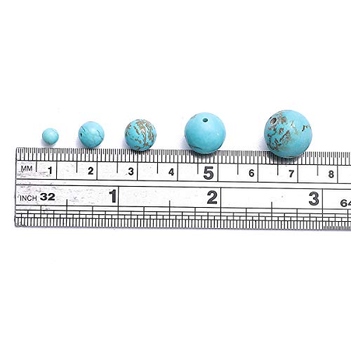 BEADIA Natural Blue Turquoise Stone Round Loose Semi Gemstone Beads for Jewelry Making 4MM 89PCS - color: Blue Turquoise, size: 4mm