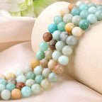 HAAMIIQII 6mm Natural Blue Amazonite Beads Round Gemstone Loose Beads for Jewelry Making 2 Strands (120-130pcs) - color: Blue Amazonite, size: 6mm (120-130pcs)