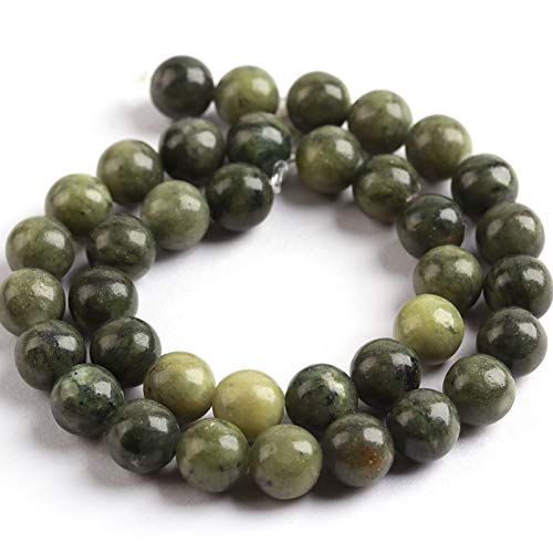 Natural Stone Beads 10mm Green Jade Polished Round Smooth Gemstone Beads for Jewelry Making Adults 15 Inch(Green Jade,10mm) - color: Green Jade, size: 10mm