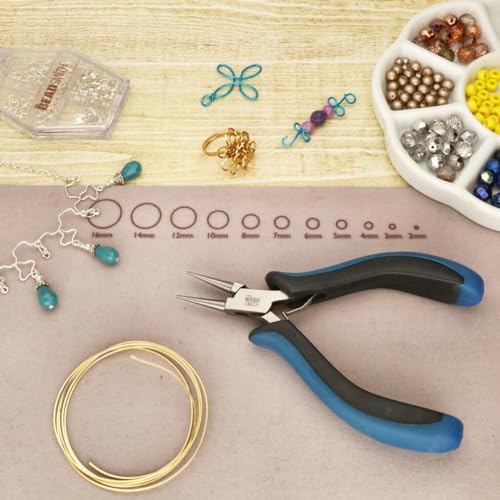 The Beadsmith Ergonomic Round Nose Pliers – 5 inches (127mm) – Comfortable Ergonomic Grip, Double-Leaf Springs & Polished Steel Head – Extra-Fine Tips for Precision to Medium Level Work - style: Round Nose
