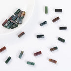 Natural Indian Agate Rectangle Tube Beads 4x13mm 38cm/str Loose Semi Gemstone Stone Beads for Making Bracelets Necklace Earrings - color: Indian Agate, size: 4x13mm Rectangle