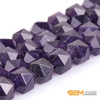 GEM-Inside Natural 10mm Amethyst Gemstone Loose Beads Faceted Purple Square Cambay Crystal Energy Stone Power for Jewelry Making 15" - color: Amethyst, size: 10mm