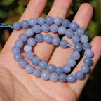 Natural Stone Beads 8mm Polished Round Smooth Gemstone Beads for Jewelry Making Supplies 15 Inch(45 Beads) (Blue Angel) - color: Blue Angel-45pcs