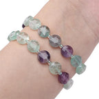 BEADIA Natural Faceted Fluorite Rondelle Disk Stone Beads 10x5mm 37cm for DIY Chain Jewelry Making - color: Fluorite