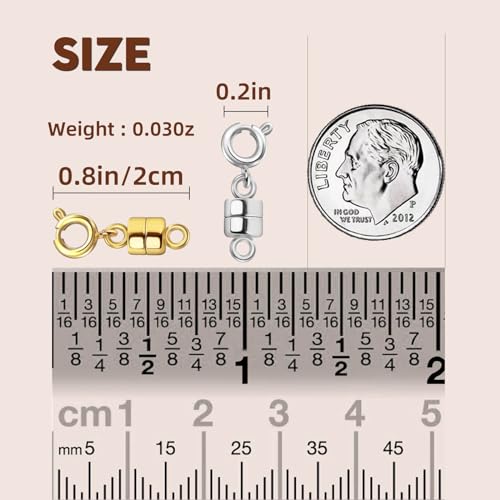 Magnetic Clasps for Necklaces Strong Magnetic Necklace Clasps and Closures, 14K Gold and Silver Bracelet Converter for Women - color: 18Pcs | Gold & Silver