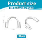 PH PandaHall 120pcs Wire Guardians for Jewelry Making Stainless Steel Wire Guard Thread Protector, 6.3~7mm Silver Plated U Shape Loops for Necklace Clasp Earring Bracelet Wedding Decoration