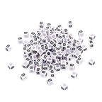 FASHEWELRY 300Pcs Cube White Acrylic Letter Beads 6x6mm Letter B Alphabet Beads for DIY Bracelet Necklace Jewelry Making - color: Letter B, size: 6x6x6mm