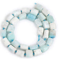 GEM-Inside 30Pcs 8x12mm Natural Blue Larmiar Quartz Gemstone Faceted Freeform Tube Column Chakra Beads for Jewelry Making Full 15" Strand Power Energy Healing Stone - color: Blue Larmiar