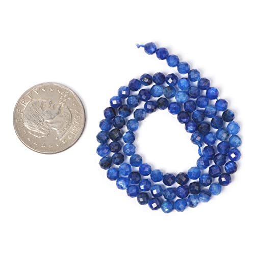 Natural Kyanite 4mm Faceted Round Beads Loose Beads 16 Inch for Jewelry Making Beads - color: Kyanite