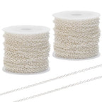 60 Feet Metal Iron Jewelry Chains 2 mm Bulk Gold and Silver Necklace Link Chains for Jewelry Making (Silver) - color: Silver