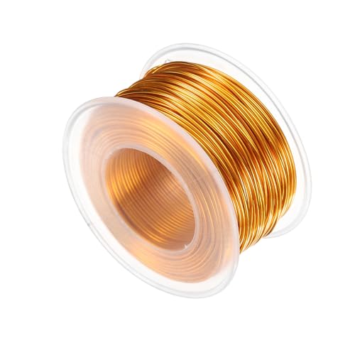 HARFINGTON 18 Gauge Aluminum Craft Wire 1.0mm 98.5ft Flexible Bendable Anodized Metal Jewelry Sculpting Wire for Jewelry Making Modelling Craft DIY, Gold Tone - color: Gold Tone, size: 30M x 1.0mm
