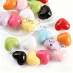 200Pcs Juimtien Acrylic Heart Beads Colorful Love Heart Charms for Jewelry Making DIY Earrings Bracelets Necklaces Craft Keychains-A