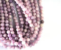 Natural Lepidolite Beads - Smooth Round Gemstone String for Jewelry Making | Available in 4/6/8/10 MM | Perfect for Crafting Unique Design - size: 6 MM