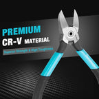 DURATECH 5-Inch Professional Wire Cutter, Wire Snips with CNC Machined Edges, CR-V Thickened Flush Cutter, Ultra-Sharp Small Wire Cutters for Crafting, Electronics, Zip Ties, and Jewelry Making