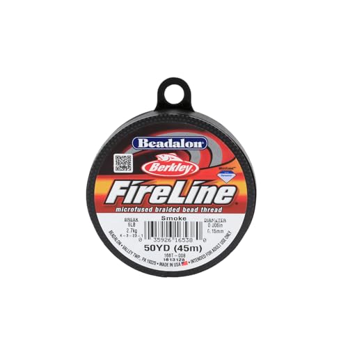 Beadalon FireLine Beading Thread by Berkley, 0.006", Break Strength 6 lb, Smoke, 50 yd - color: Smoke, style: 6 Lb / 50 Yd