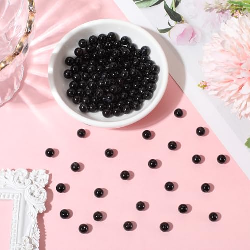 1 Box 6MM 120PCS Natural Black Onyx Agate Gemstone Beads with Holes Round Stone Crystal Energy Power Polished Smooth Spacer Bead for Jewelry Making Bracelets Necklaces DIY Craft Supply