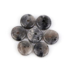 JOE FOREMAN 2x6mm Natural Black Larvikite Stone Heishi Disc Rondelle Spacer Beads for Jewelry Making Full 15" Strand Energy Stone Healing Power Crystal - color: Black Larvikite Stone