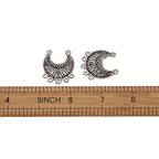 Mega Pet 10pcs Antique Silver Hollow New Moon Charm Links with 5 Holes Tibetan Style Chandelier Component Connectors 31x28mm for Jewelry Findings Bracelet Necklace Making - color: Antique Silver, Moon