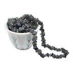 Iolite Pre Drilled Natural Crystals Crushed Chips Beads for Jewelry Making, DIY Handmade Healing Crystals (25 Inch Strand) - color: Iolite