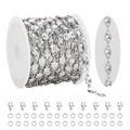 KYUNHOO 4M/13FT Silver Chains for Jewelry Making Solid Square Chain Link on Roll Stainless Steel Jewelry Supplies for Men Women DIY Necklace Bracelet Crafts - color: Square Silver