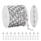 KYUNHOO 4M/13FT Silver Chains for Jewelry Making Solid Square Chain Link on Roll Stainless Steel Jewelry Supplies for Men Women DIY Necklace Bracelet Crafts - color: Square Silver