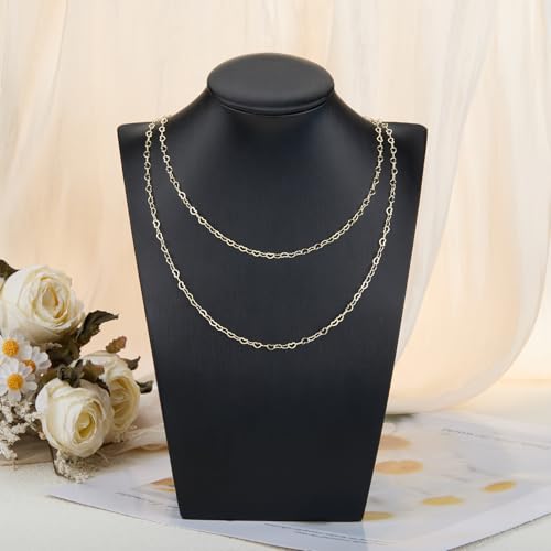 Crisjanggo 32.8 Feet 14K Gold Plated Brass Chains for Jewelry Making Chains Roll with Jump Rings and Lobster Clasps Gold Heart Shaped Jewelry DIY Craft Chains - color: Heart Gold