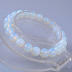 Justinstones Gem Semi Precious Gemstone 8mm Round Beads Stretch Bracelet 7 Inch Unisex - color: Synthetic Opalite