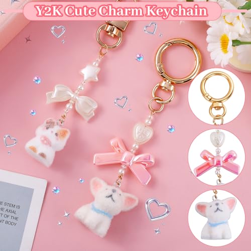 Wurosi 680 Pcs Keychain Making Kits, Pink DIY Bag Charm Kit, 78.74 Inch Chains, Key Chain Hooks, Jump Rings, Lobster Clasps, 225 Charms & Letter, Tools, Great for a Custom Gift, Party, or Family Activ - color: 680PCS Keychain Making Kit