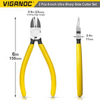 6-inch Ultra Sharp Side Cutter Set with Spring Loaded, Flush Cutting Pliers, Diagonal Cutting Plier for Jewelry Making, Electrical, Crafting, Flowers, Plastics - style: 6" Side Cutter