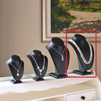 MOOCA 2 Pcs Deluxe Faux Leather Necklace Chain Jewelry Display Holder, Jewelry Stand, Necklaces Display Mannequin Bust Stand, 11”H, Black Faux Leather - color: 3) Black Faux Leather, 2 Pieces