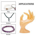 Plastic Hand Jewelry Display Holder, Moccasin OK Shaped Hand Ring Jewelry Organizer for Earring, Ring, Watch, Bracelet Storage, 2.91 x 3.13 x 6.49 Inches - color: Yellow