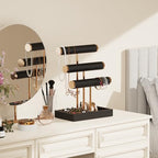 Abiglifty 3 Tier Necklace Holder Display, Jewelry Organizer, Jewelry Stand, Bracelet Display, Necklace Organizer, Bracelet holder, Jewelry Display for Necklace, Watches, Rings, Black - color: Black