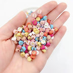 1000pcs Colorful Letter Beads, 4x7mm Acrylic Alphabet Beads A-Z Round Letter Beads for Friendship Bracelets Necklaces DIY Crafts Gifts Jewelry Making (Colorful Gold) - color: pink/gold