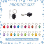 PH PandaHall 110pcs 22 Colors Crystal Bead Charms, 5mm Crystal Dangle Charm Pendants Acrylic Bicone Beads Charms Tiny Bead Dangles for DIY Earring Necklace Bracelet Keychain Jewelry Making