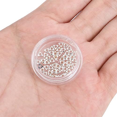 BEADIA Silver Plated Triangle Spacer Beads 3x3mm 50pcs for Jewelry Making Findings Non Tarnish - color: Silver, size: 3x3mm Triangle